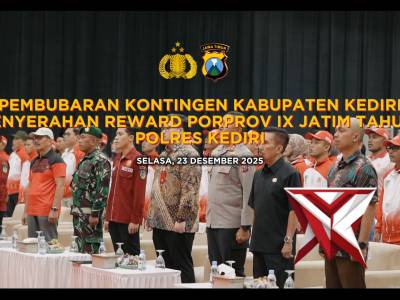 Pembubaran Kontingen Kabupaten Kediri & Penyerahan Reward PORPROV IX Jatim Tahun 2025 - PoliceTube