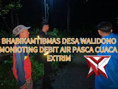 Bhabinkamtibmas Desa Walidono - Prajekan lakukan sambang dan monitoring aliran DAM PABUN II.