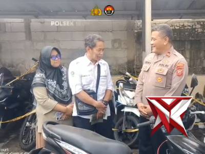 Polsek Ibun melaksanakan penyerahan satu unit sepeda motor hasil temuan kepada pemiliknya - PoliceTube