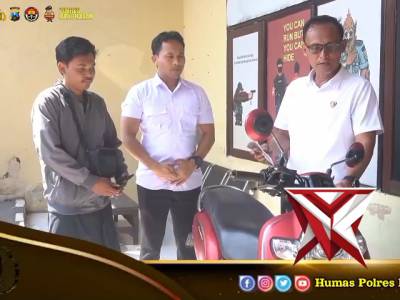 Penyerahan Barang Bukti Curanmor TKP Jalan Trunojoyo, Pejagan, Bangkalan - PoliceTube