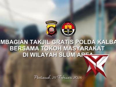Pembagian Takjil Gratis Polda Kalbar bersama tokoh masyarakat di wilayah slum area