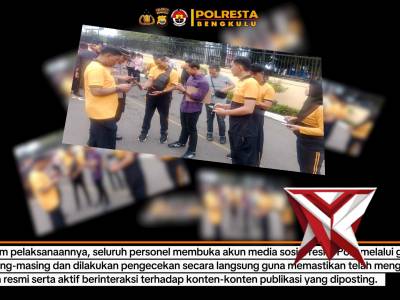 Aktif Bermedsos, Polresta Bengkulu Maksimalkan Manajemen Media Lewat Senam Jari

Kota Bengkulu, bert
