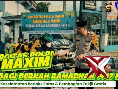 " "Sinergitas Sat Lantas Polres Kerinci dan Komunitas Maxim: Aksi Sosial Pembagian Takjil - PoliceTube