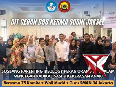 Densus 88 Gelar Sosialisasi Peran Orang Tua Cegah Radikalisasi Anak di SMAN 34 Jakarta Selatan