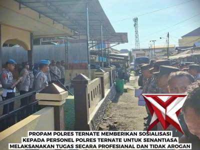 PROPAM POLRES TERNATE MEMBERIKAN SOSIALISASI KEPADA PERSONEL POLRES TERNATE