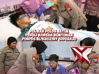 Polwan Polda Jatim Peduli Korban Reruntuhan Ponpes Al Khoziny Sidoarjo - PoliceTube