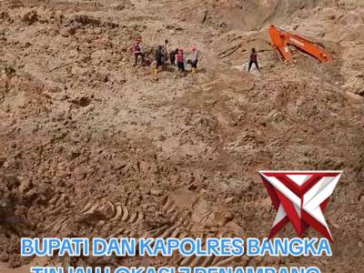 Bupati Bangka dan Kapolres bangka tinjau lokasi laka tambang di kec pemali - PoliceTube