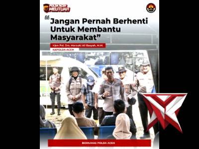 JANGAN PERNAH BERHENTI UNTUK MEMBANTU MASYARAKAT.