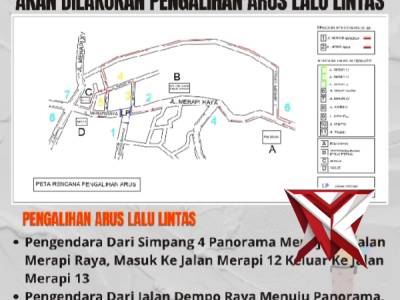 Pemberitahuan!!

pengalihan arus lalu lintas di Jalan Merapi Raya