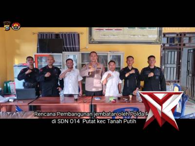 Rencana pengembangan jembatan oleh polres Rokan hilir di SDN 014 Putat kec tanah putih - PoliceTube