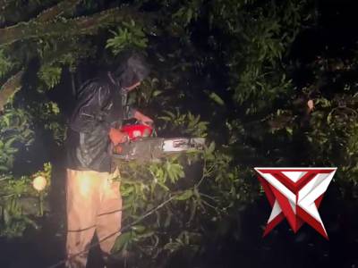 Quick Respon Sat Samapta Polresta Banyumas terkait adanya pohon tumbang. - PoliceTube