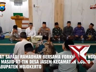 Giat safari Ramadhan bersama forkopimcam Ngoro di masjid At-Tin - PoliceTube