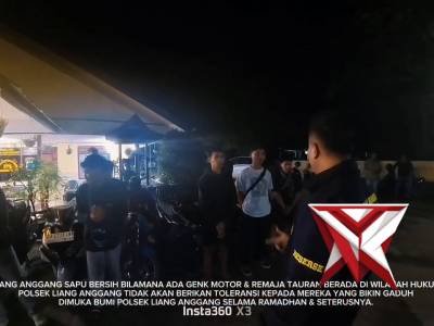 POLSEK LIANG ANGGANG TINGKATKAN UPAYA CEGAH DAN TANGKAL TAURAN GENG MOTOR SERTA PREMANISME - PoliceTube
