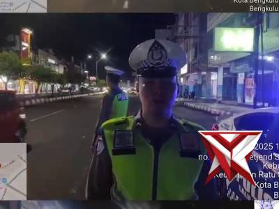 *Satlantas Polresta Bengkulu Gelar Patroli Blue Light di Jalan Soeprapto*