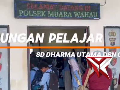 POLSEK MUARA WAHAU MENERIMA KUNJUNGAN DARI ANAK ANAK SEKOLAH SD