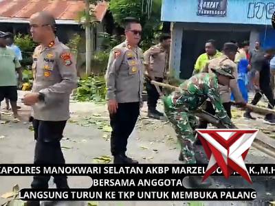 Kapolres Manokwari Selatan AKBP Marzel Doni, S.I.K., M.H bersama anggota turun ke TKP pemalangan