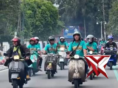 Kapolres Magetan menghadiri kegiatan Magetan Scooter Kumandang yang digelar di GOR Magetan. - PoliceTube