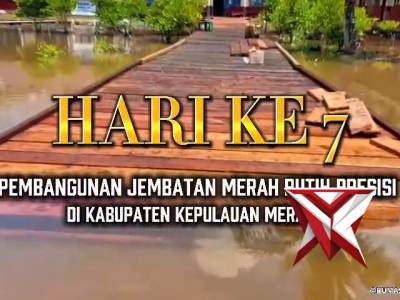 HARI KE 7 PEMBVANGUNAN JEMBATAN MERAH PUTIH PRESISI POLRES KEP MERANTI - PoliceTube