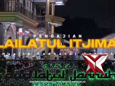 Jalin Sinergitas, Polisi RW Polsek Wonoayu Hadiri Lailatul Ijtima' - PoliceTube