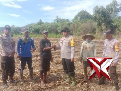 POLSEK MAKIMI DAMPINGI KELOMPOK TANI SUKA TANI PENANAMAN JAGUNG KERING DUKUNG KETAHANAN PANGAN NASIO - PoliceTube