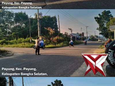 Anggota Polsek Payung melaksanakan strong point pagi
