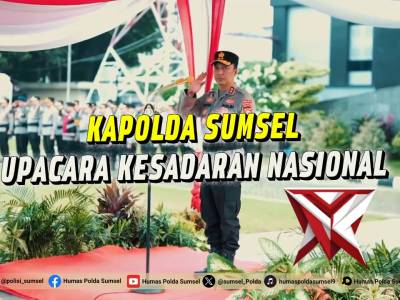 Kapolda Sumsel Irjen Pol. Dr. Sandi Nugroho, S.I.K., S.H., M.Hum Pimpin Upacara Kesadaran Nasional