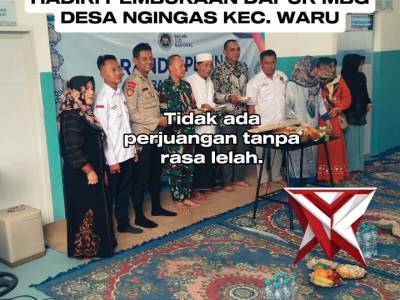 Kanit samapta Polsek Waru hadiri peresmian dan pembukaan dapur MBG Ngingas 3 - PoliceTube
