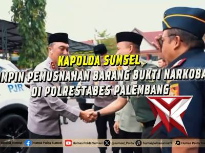 Kapolda Sumsel Pimpin pemusnahan barang bukti Narkotika di Polres Tabes Palembang - PoliceTube