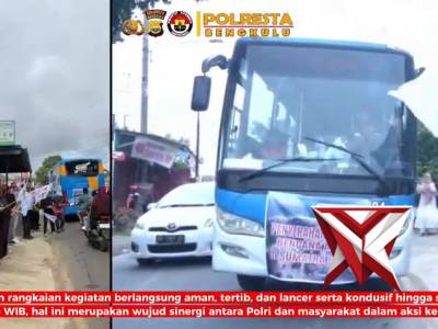 Polsek Muara Bangkahulu Kawal Pelepasan Bantuan Kemanusiaan Yakesma ke Sumatera Barat Kirim 8 Ton - PoliceTube