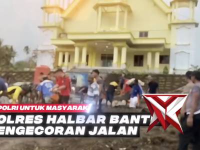 POLRI UNTUK MASYARAKAT POLRES HALBAR BANTU PENGECORAN JALAN - PoliceTube