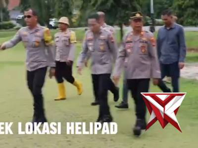 KOMPOL HELMI AR.SH.MH WAKA POLRES OGAN ILIR CEK LOKASI HELIPAD