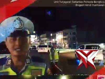 Jaga Kelancaran Ibadah, Satlantas Polresta Bengkulu gelar Patroli Blue Light