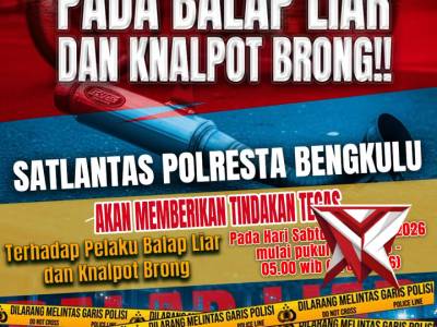 Pemberitahuan Ops Keselamatan Nala 2026 Kota Bengkulu &ndash; Satuan Lalu Lintas Polresta Bengkulu menyam - PoliceTube