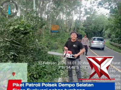 Polsek DS evakuasi pohon tumbang - PoliceTube