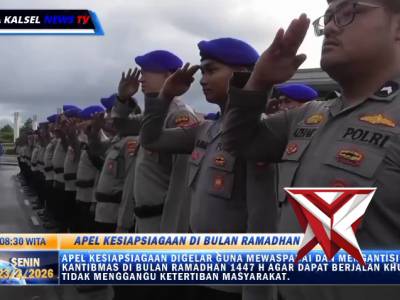 Apel kesiapsiagaan dlm rangka menjaga Kamtibmas selama bulan Ramadhan 1447H di Kalsel