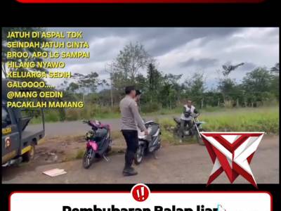 Pembubaran balap liar yang sangat meresahkan Oleh Personil Polsek Dempo Selatan Polres Pagar Alam - PoliceTube