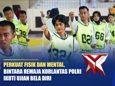 PERKUAT FISIK DAN MENTAL, BINTARA REMAJA KORLANTAS POLRI IKUTI UJIAN BELA DIRI | NTMC POLRI - PoliceTube