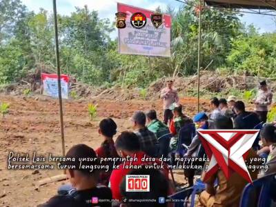 Polsek Lais bersama unsur terkait bersama melakukan penanaman jagung - PoliceTube