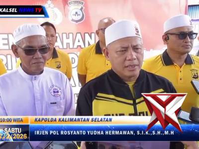 Polda Kalsel dan Polresta Banjarmasin Sumbang Dua Sapi Jenis Limosin untuk haul guru Zuhdi - PoliceTube