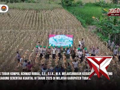 Polres Tuban Panen Raya Jagung Serentak Kuartal IV Tahun 3025 - PoliceTube
