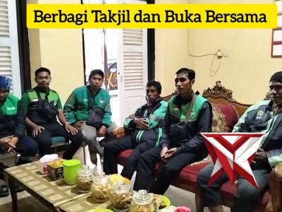 Polsek Prembun berbagi takjil dan berbuka puasa bersama komunitas Ojek Online Prembun