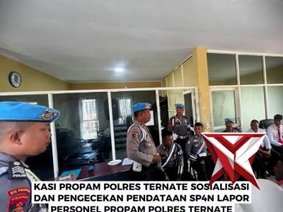 KASI PROPAM POLRES TERNATE SOSIALISASI DAN PENGECEKAN PENDATAAN SP4N LAPOR PERSONEL PROPAM