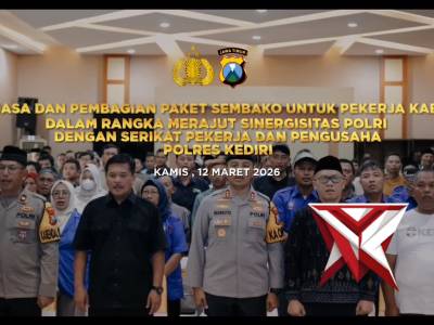 Aksi Berbagi di Bulan Ramadan, Polres Kediri Bersama Serikat Pekerja Bagikan Ratusan Takjil Hingga S