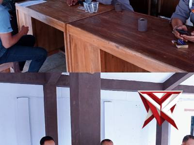 KAPOLSEK TLOGOSARI DAN ANGGOTA BERSAMA BABINSA TLOGOSARI MELAKSANAKAN SAMBANG DI KANTOR DESA SULEK