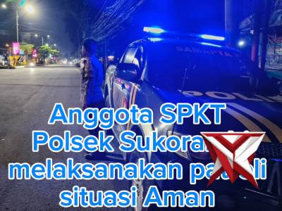 Anggota SPKT Polsek Sukorambi
Melaksanakan patroli situasi Aman