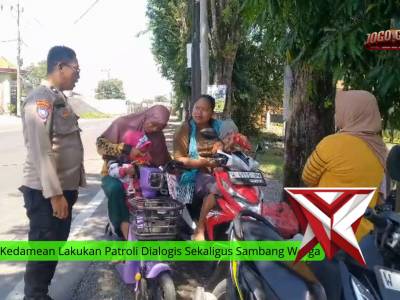 Polsek Kedamean Lakukan Patroli Dialogis Sekaligus Sambang Warga