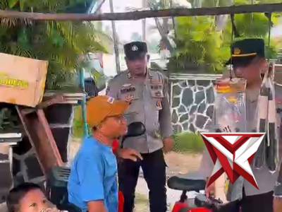 Personil satbimas polres oki melaksanakan  kegiatan. Sambang dan himbauan  Kamtibmas