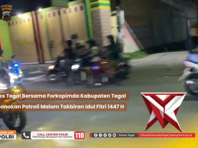 Patroli Forkopimda Kabupaten Tegal bersama Kapolres Tegal, Bupati Tegal, dan Kodim 0712