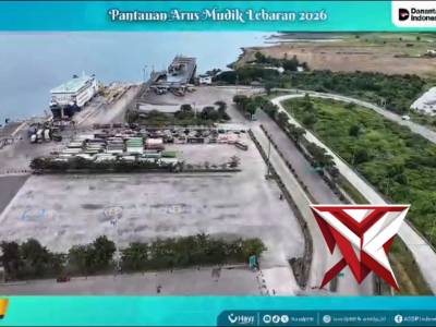 Live Report Pelabuhan Bakauheni via Drone Senin,16 Maret 2026 pukul 12.00 WIB