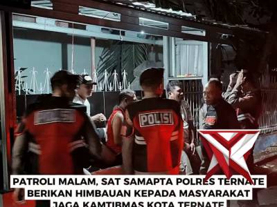 Patroli Sat Samapta Polres Ternate memberikan himbauan kamtibmas